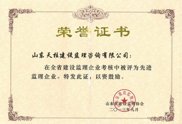 2013省先进监理单位
